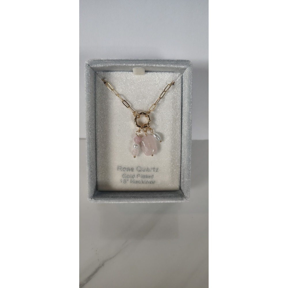 City X City Rose Quartz Gold Plated Necklace